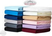 Silky Jersey  Zijdezachte Jersey Hoeslakens Strijkvrij 100% Gekamd Katoen - 100x200+30cm Wit