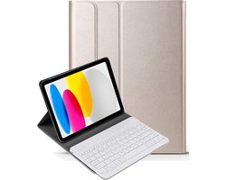 Hoesje - Geschikt voor Apple iPad A16/A18 (2022/2025/2026) - 10.9 & 11 inch (10e, 11e & 12e generatie) - Toetsenbord Case - Keyboard Book Cover - Hoes - Goud
