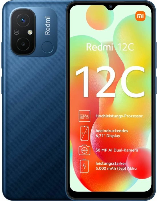 Smartphone Xiaomi 12C Blue 128 GB 6,71" 4 GB RAM MediaTek Helio G85 6,7"
