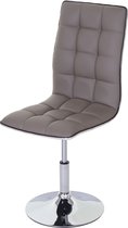 Eetkamerstoel MCW-C41, stoel keukenstoel, in hoogte verstelbaar draaibaar, kunstleer ~ taupe-grijs