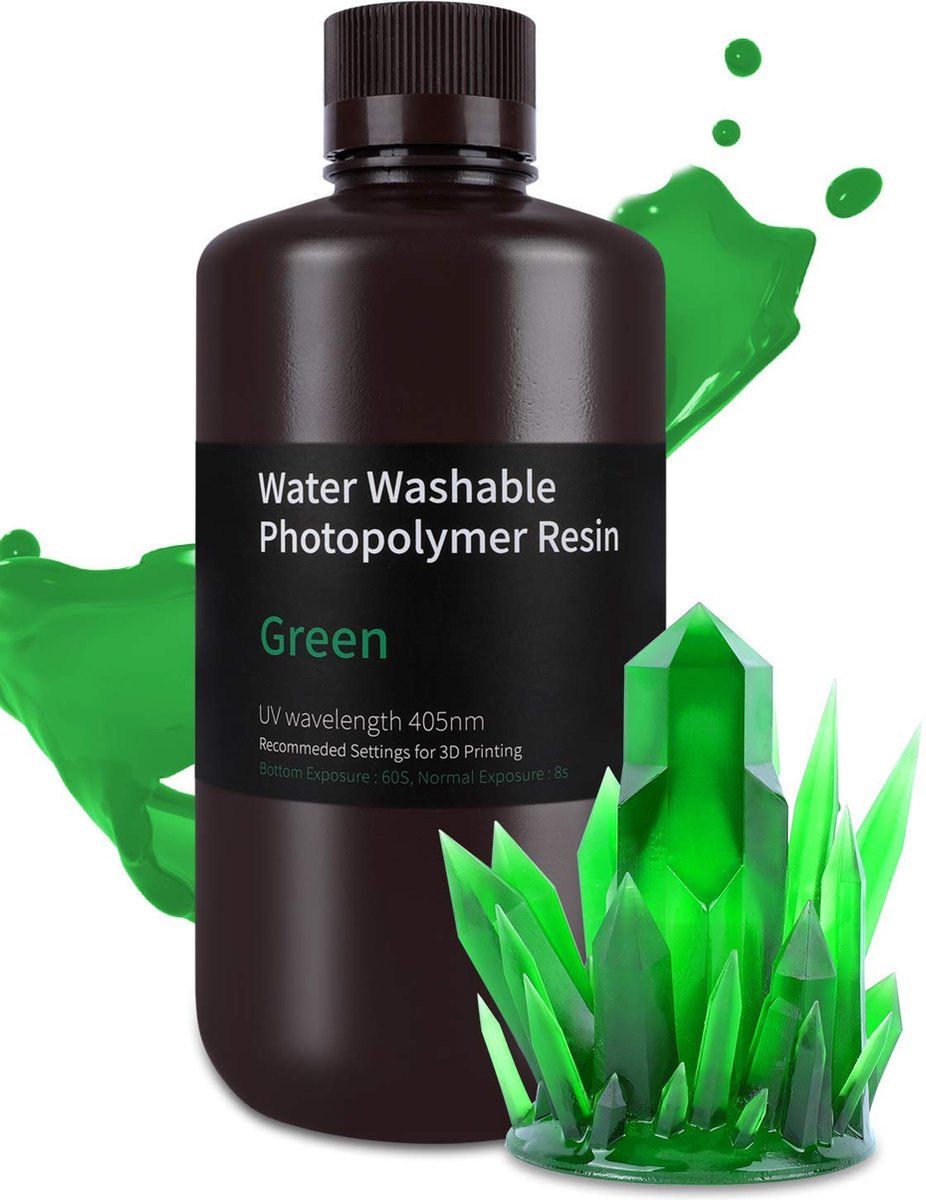 Elegoo Water Washable Resin Green 1000G - Afwasbare Resin Groen
