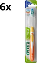6x GUM ActiVital Tandenborstel Medium - Voordeelverpakking