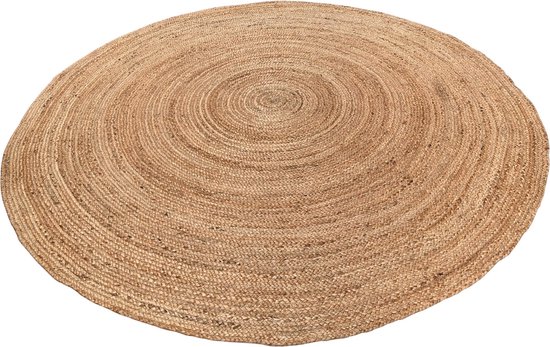 Rocaflor-Vloerkleed-jute-rond-gevlochten-bruin-ø-250cm