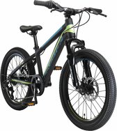 Bikestar 20 pouces 7 vitesses VTT semi-rigide Sport, noir / vert