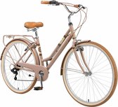 Bikestar 28 inch, 7 sp derailleur retro damesfiets, bruin
