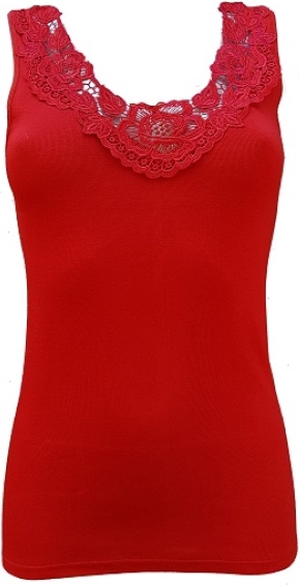 Toker dames hemd Kant 228/1 | MAAT 44/46 |100% katoen | rood