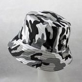 Bucket hat - Legerprint Camouflage Army Cap Militaire Hoed Zonnehoed - Grijs