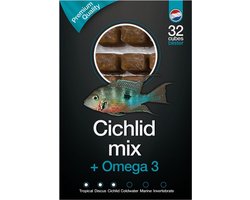 DS Cichlide Mix & Omega3 diepvries visvoer 100 gram | 24 blokjes Diepvries