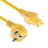 Câble d'alimentation C15 (droit) - CEE 7/7 (coudé) - 3x 0(caoutchouc) / jaune - 2 mètres