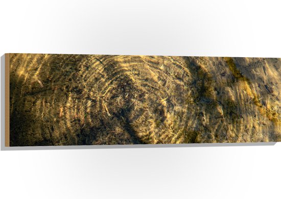 Hout - Vies Water met Regendruppels - 120x40 cm - 9 mm dik - Foto op Hout (Met Ophangsysteem)