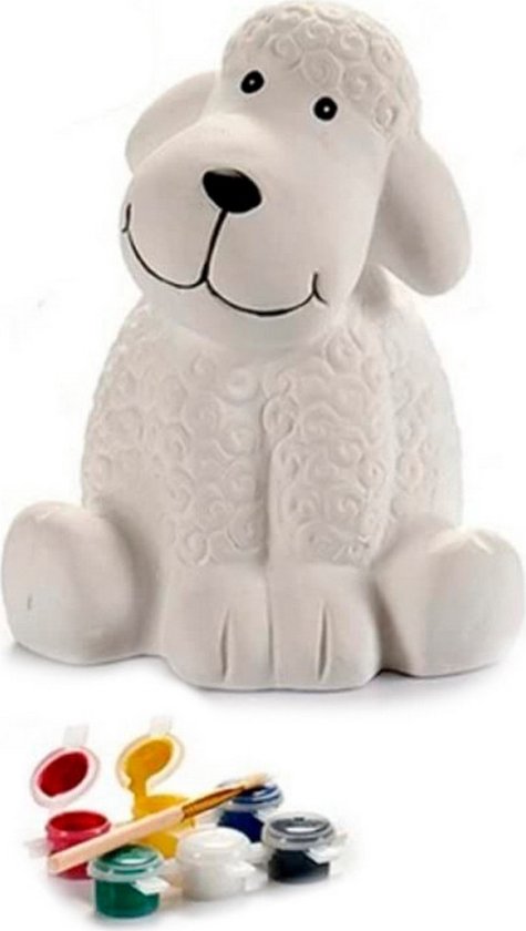 Foto: Spaarpot dog wit keramisch 10 x 13 x 11 cm 