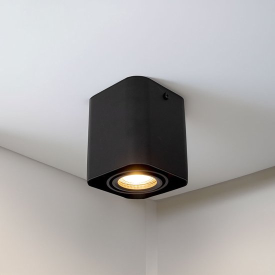 Vierkant GU10 armatuur - Zwart - diameter 90MM - 3531
