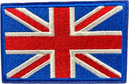 British Union Jack Flag 100% Embroidered Patch - Emblem UK Great Britain - World Flags Patches - England Morale Patch, Badges for Clothing 80 x 40mm