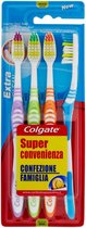 Paquet de 4 Colgate Extra Clean | Brosses à dents | Brosses à dents de voyage | Brosse à dents colorée | Brosses à Brosses à dents bon marché |Colgate |