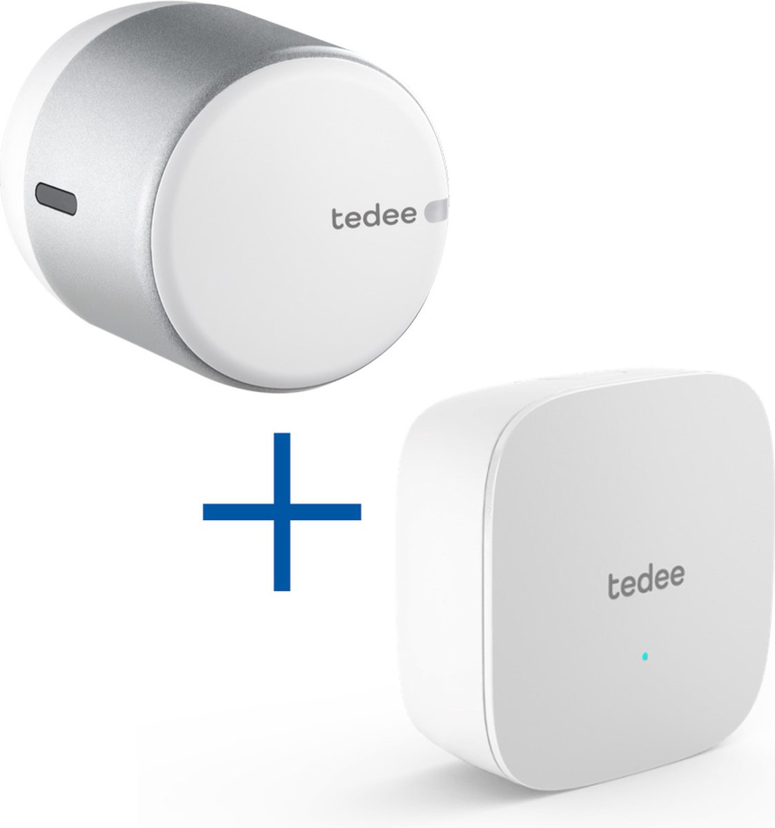 Tedee GO SET (white) - Smartlock + WifiBridge - Koppel met smart home - Openen op afstand - Diameter 57mm - Tedee