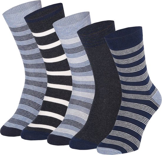 Apollo - Katoenen herensokken - Multi Jeans - 43/46 - 10-Pak - Voordeelpak sokken - Heren sokken - Sokken 43 46