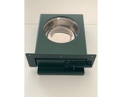 Black Beauty Vogel Voederschuiflade in groen Ral 6009 – 1 rvs bak