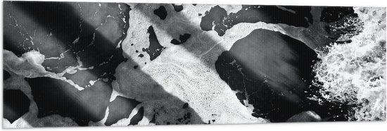 Vlag - Zwart met Witte Mix van Kleuren - 150x50 cm Foto op Polyester Vlag