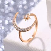 Haymer Sieraden StarMoon Ring Voor Vrouwen Roze 17.25 mm / maat 54 HJ2022139YZK54