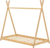 Kinderbed Max - Tipi Bed - Bamboe - 90x200cm - Houtkleurig - Voor Meisjes - Voor Jongens - Snelle Montage