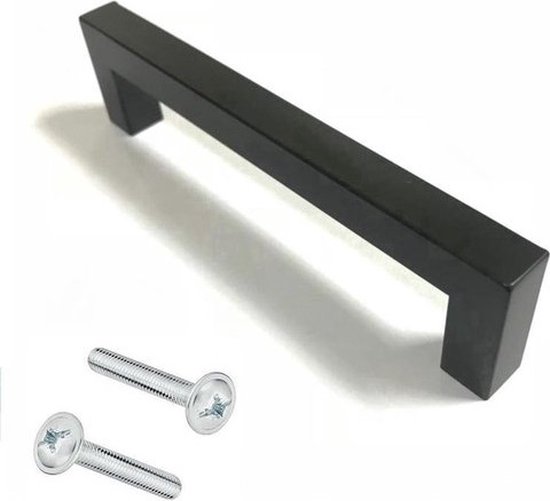 Handgreep zwart 96 mm - Modern - Handgreep kast - Handgrepen voor deurtjes - Deurgreep - Meubelgreep - Handgreep Zwart - meubelgrepen - handgreep keukenkastjes - Greep Zwart - Meubelbeslag - handgreep badkamer - schroeven