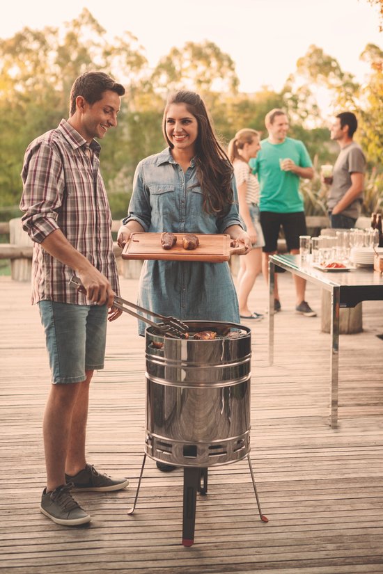 Brofuro - Barbecue - BBQ - Grillfust - BBQ Drum - Barrel - RVS - Ø40 - Houtskool van Brofuro — afbeelding 4
