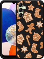 Cazy Hoesje Zwart geschikt voor Samsung Galaxy A14 4G/5G Christmas Cookies