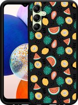 Cazy Hoesje Zwart geschikt voor Samsung Galaxy A14 4G/5G Tropical Fruit