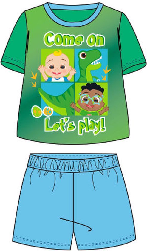 Cocomelon shortama - katoen - CocoMelon pyjama korte broek en t-shirt - maat 1/1,5 jaar - 86