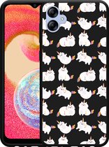 Cazy Hoesje Zwart geschikt voor Samsung Galaxy A04e Unicorn Cat