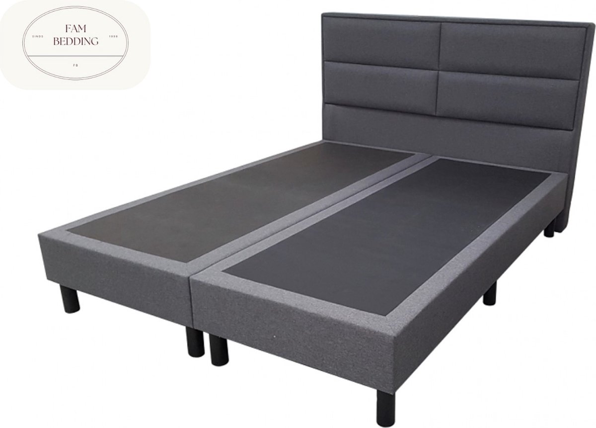 Boxspring Mercure zonder matras Antraciet 130x190