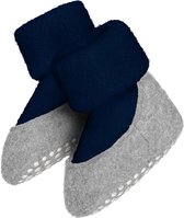 Bébé Cosyshoe Slip Sock pour filles et garçons épais chaud respirant avec points antidérapants unis sans motif Chaussettes bébé Blauw en laine vierge - Taille 17-18
