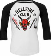 Stranger Things shirt Raglan wit – Hellfire Club maat XS