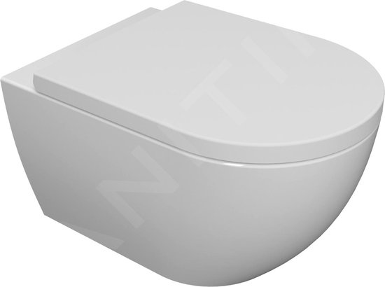 kielle Oudee - Hangend toilet met toiletbril SoftClose, Rimless, wit 30102000