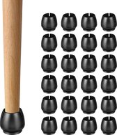 Stoelpoot Doppen 24 stukjes – 17-21mm – zwart - rond, stoelpootbeschermers, ronde stoelpootdoppen, siliconen