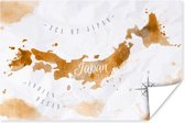 Wanddecoratie - Verf - Japan - Wereldkaart - 90x60 cm - Poster