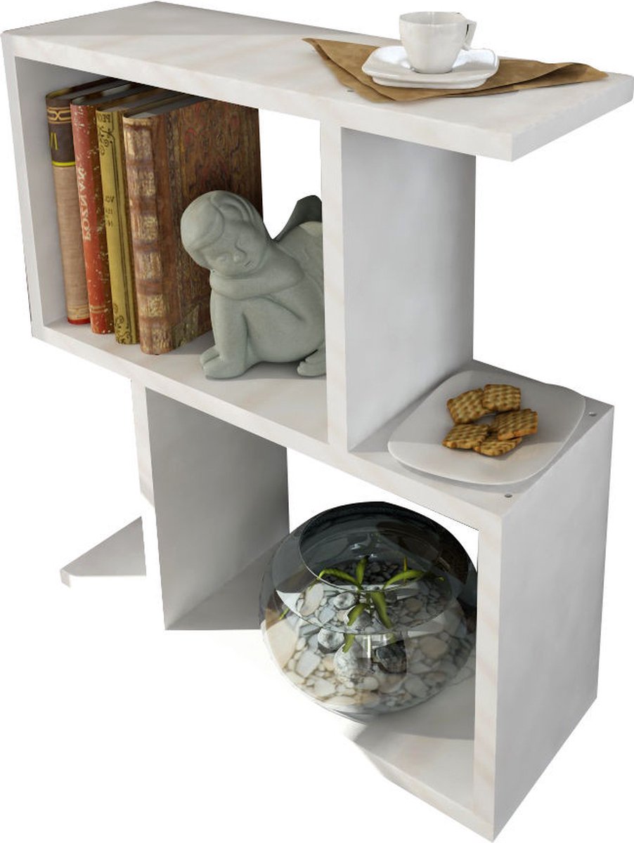Stijlvolle Bijzettafel - Wit Melamine - 50x55,4x17,5cm - Perfect voor Elk Interieur