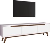 TV Meubel - Stijlvol Walnoot & Wit Design - 180x48,6x35cm - Duurzaam Melamine Materiaal