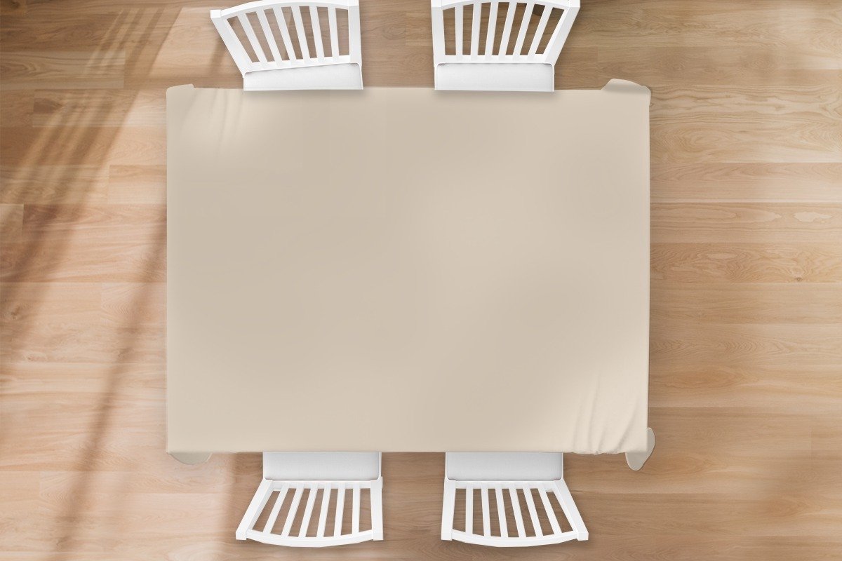 Tafelkleed - Tafellaken - 200x150 cm - Beige - Effen kleur - Binnen en Buiten