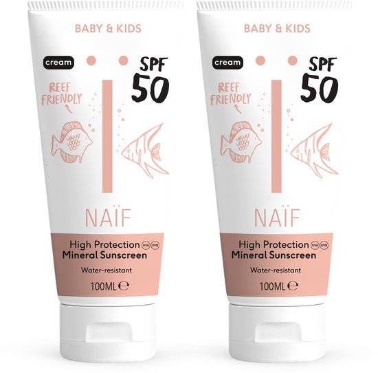 Naïf - Zonnebrandcrème Voordeelset - Baby's & Kinderen - SPF50 - met Natuurlijke Ingrediënten - 2x100ml