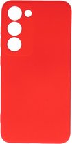 Geschikt voor Samsung Galaxy S23 Case - Rood – Case – Hoes – Bescherming Telefoon – Smartphone Case – Cadeau voor man /vrouw/ vaderdag