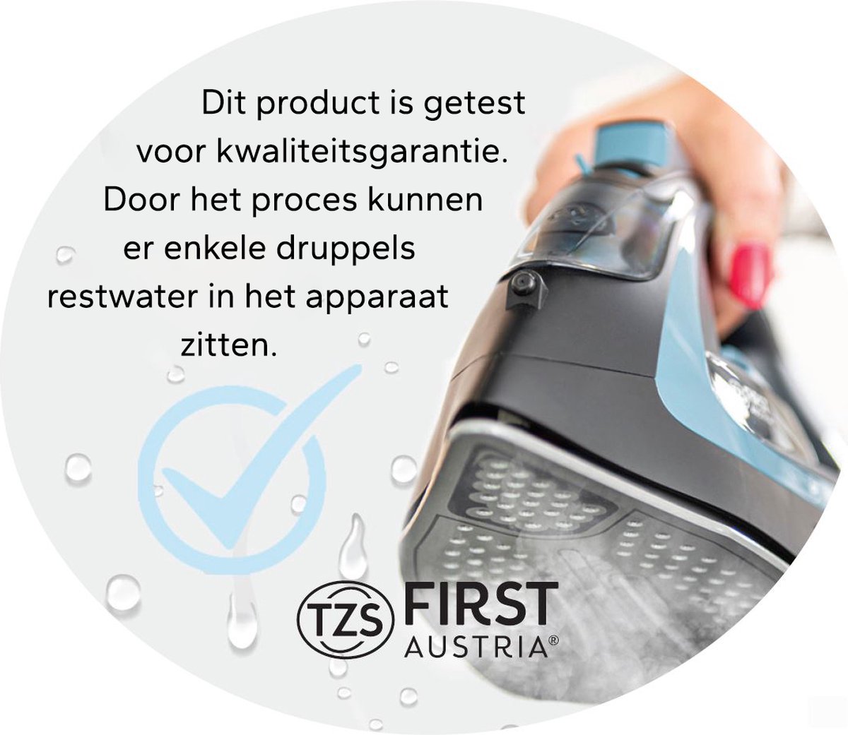 TZS First Austria Fer à repasser à vapeur sans fil 2200-2400 W, réservoir  d'eau 450 ml, semelle en céramique, 52 trous, spray, fonction anti-calc