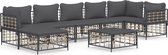 vidaXL - 8-delige - Loungeset - met - kussens - poly - rattan - antracietkleurig