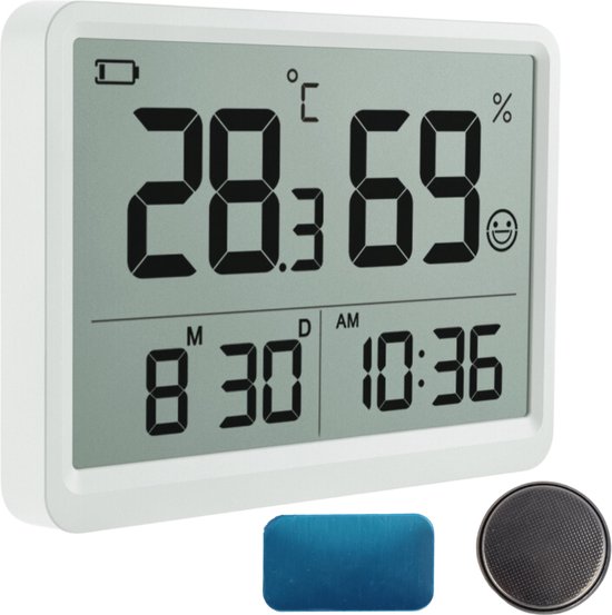 Tool Meister Pearl Air Hygrometer & Thermometer met Digitale Klok