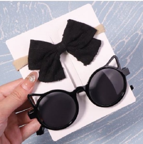Jolies lunettes de soleil noires pour enfants avec oreilles et bandeau  assorti -... | bol