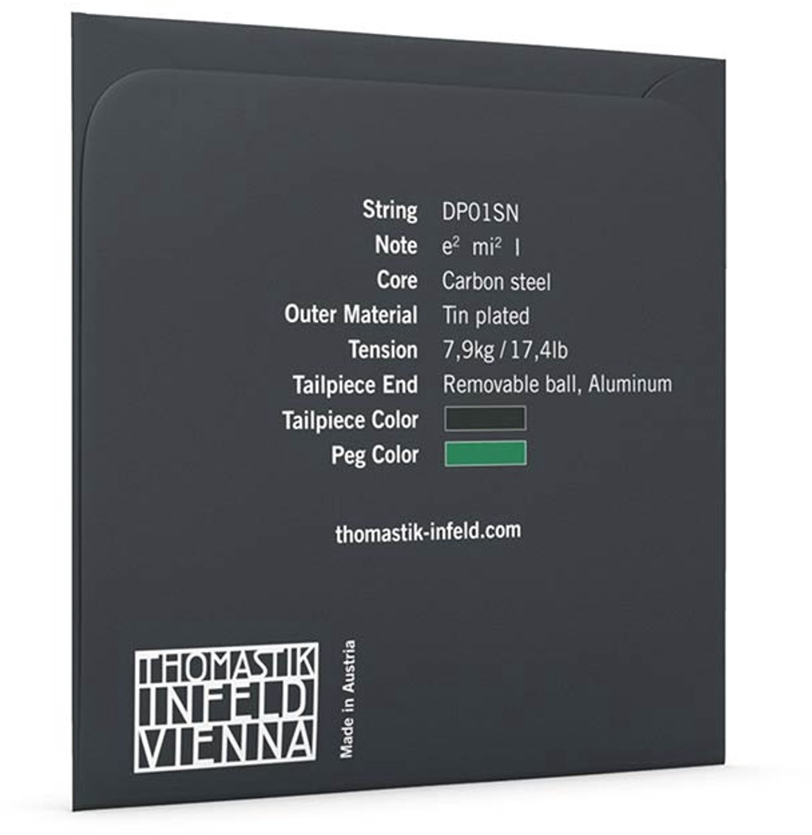 Thomastik Infeld THDP-01SN violin string E-1 4/4 medium 0.26, carbon steel, tin plated