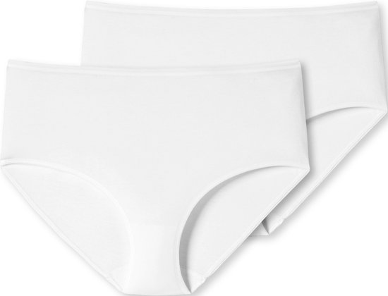 SCHIESSER 95/5 slips (lot de 2) - dames midi coton bio blanc - Taille : 40