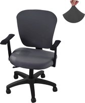 Hoes voor bureaustoel, 2 stuks, spandex bureaustoelhoes, wasbaar, draaibaar, universele bureaustoelhoezen, bureaustoelhoezen voor computerarmleuningen, stoel, grijs