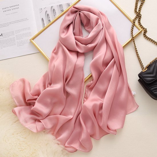 XL_180 * 90 CM Silk Art Foulard en soie de couleur Pure