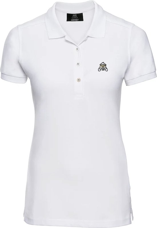 The Golden Monkey Poloshirt Slim Fit Dames Wit